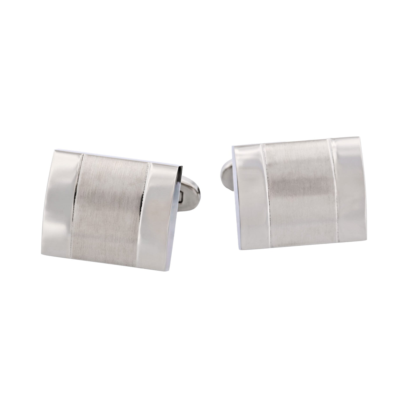 Brushed & Polished Stainless Steel Cufflinks