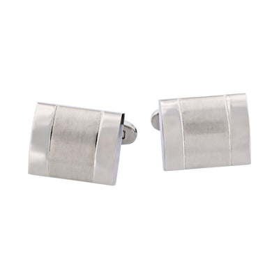 Brushed & Polished Stainless Steel Cufflinks