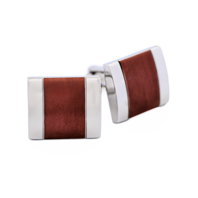 Stainless Steel Ion Plated Brown Cufflinks