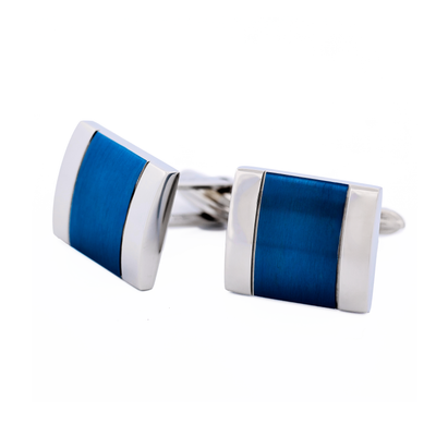 Stainless Steel Ion Plated Blue Cufflinks