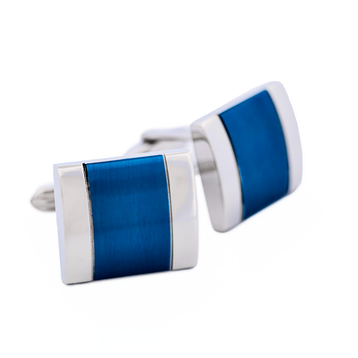 Stainless Steel Ion Plated Blue Cufflinks