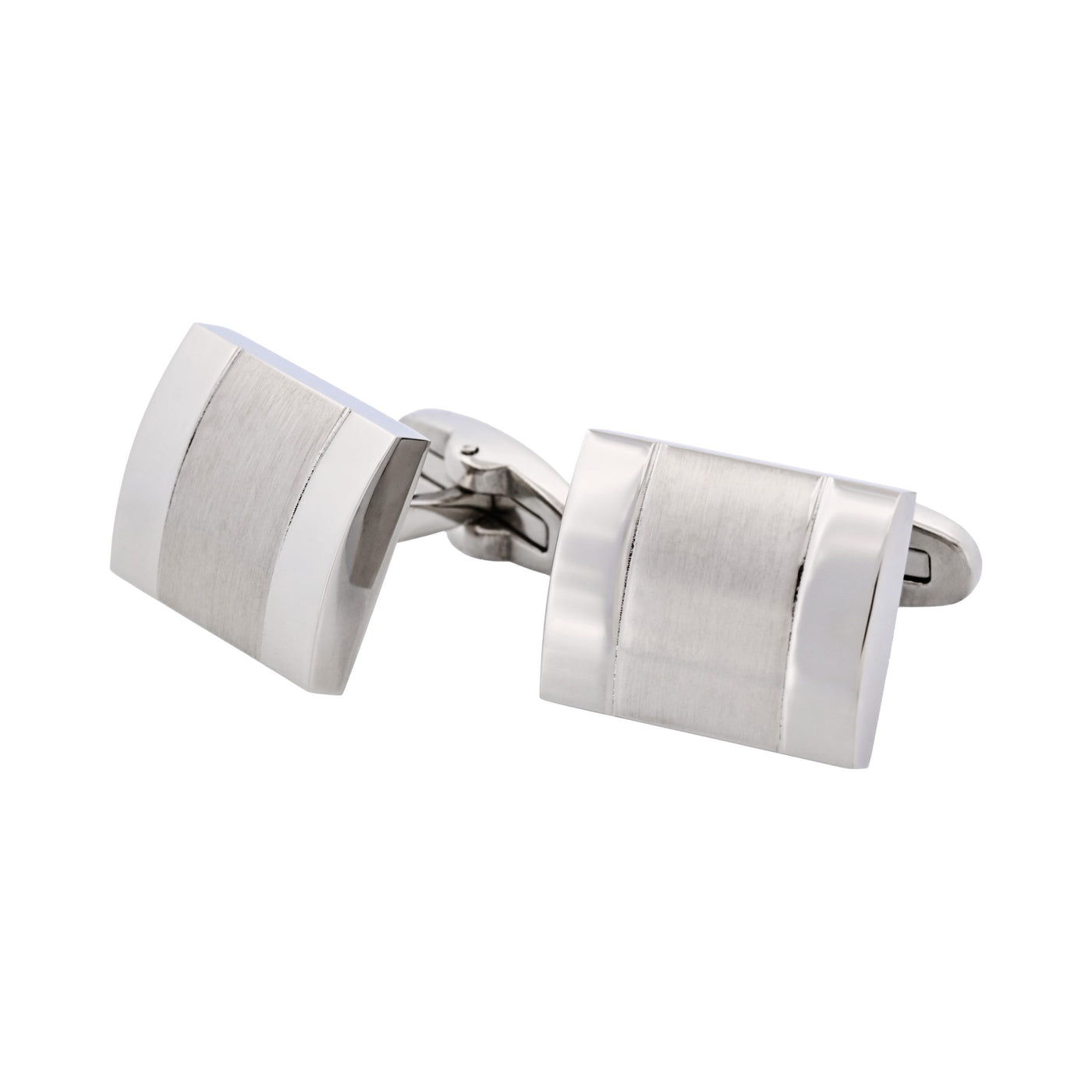 Brushed & Polished Stainless Steel Cufflinks