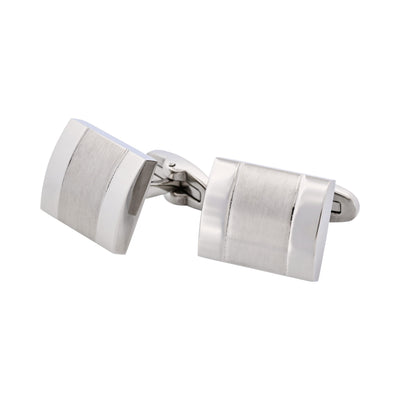 Brushed & Polished Stainless Steel Cufflinks