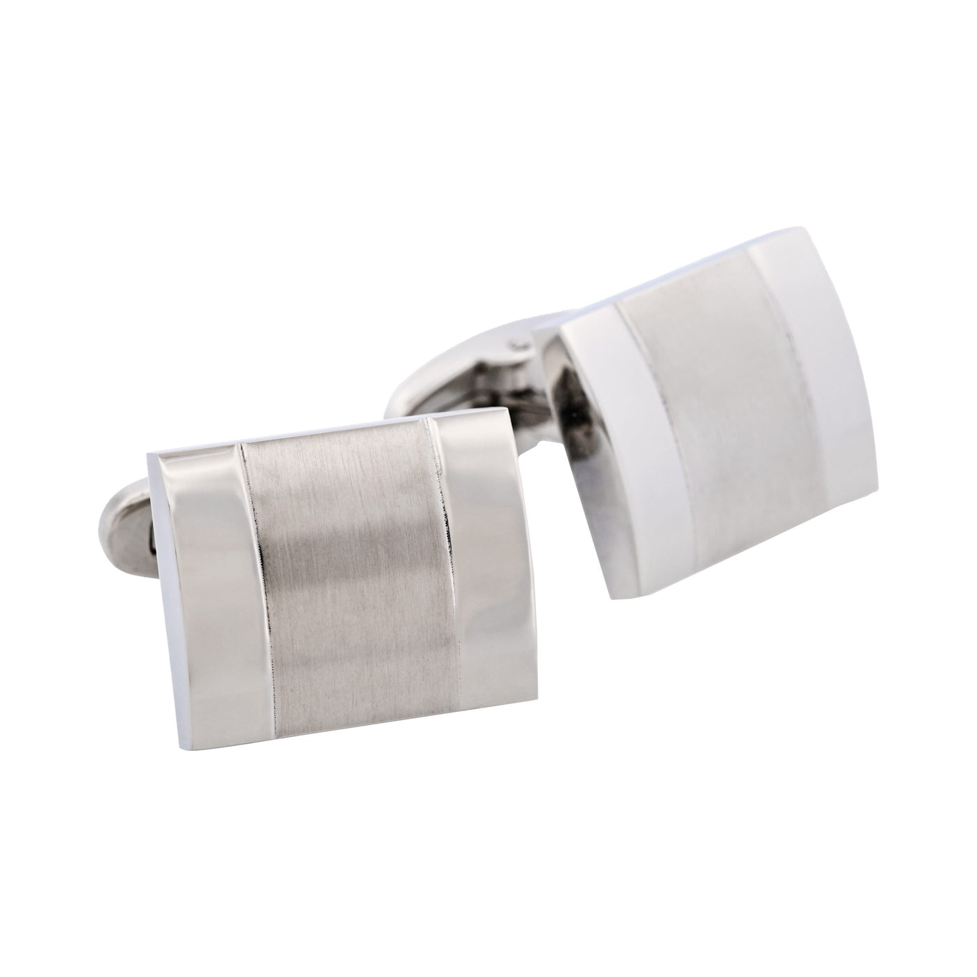 Brushed & Polished Stainless Steel Cufflinks