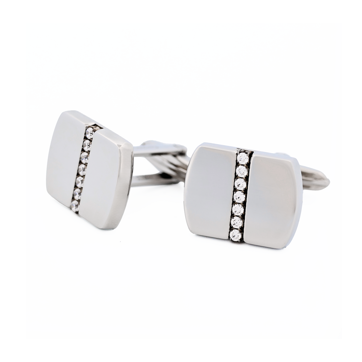 Stainless Steel Cubic Zirconia Cufflinks Cufflinks