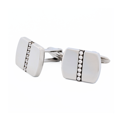 Stainless Steel Cubic Zirconia Cufflinks Cufflinks