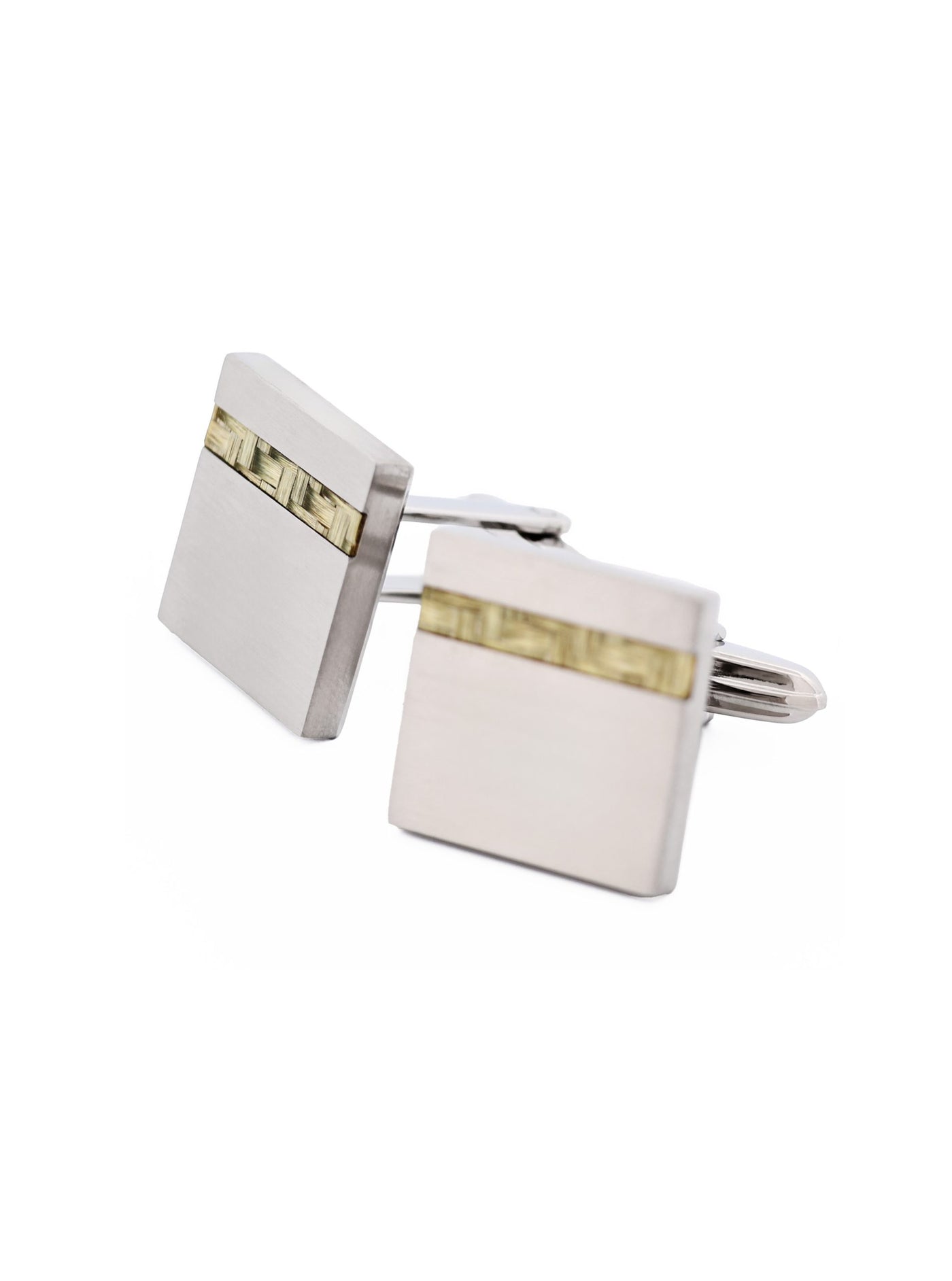 Stainless Steel Yellow Fibreglass Cufflinks