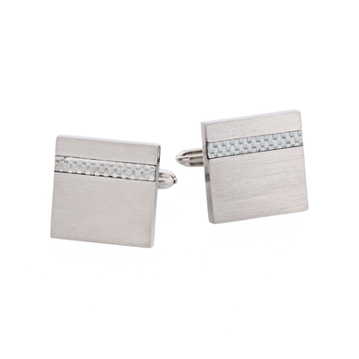 Brushed Stainless Steel & Fibreglass Cufflinks