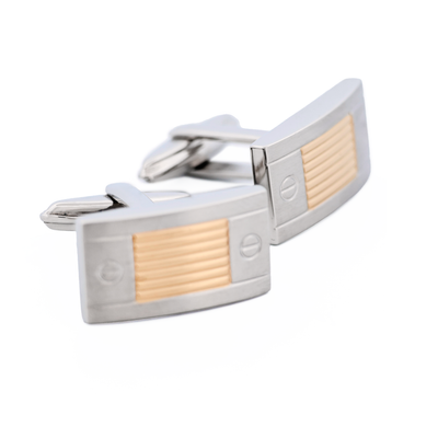 Stainless Steel Ion Plated Gold Cufflinks