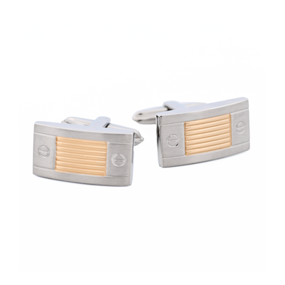Stainless Steel Ion Plated Gold Cufflinks