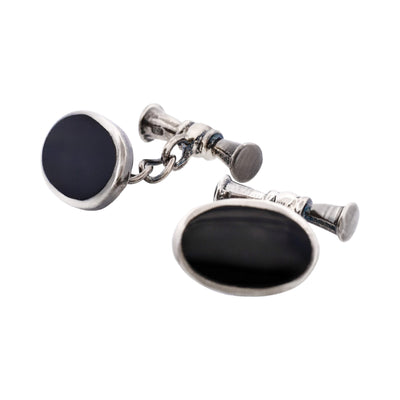 Sterling Silver Onyx Cufflinks