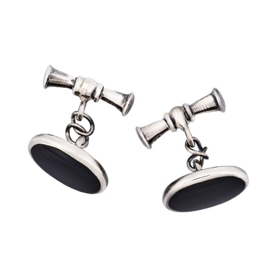 Sterling Silver Onyx Cufflinks