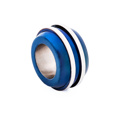 Stainless Steel Blue Bead
