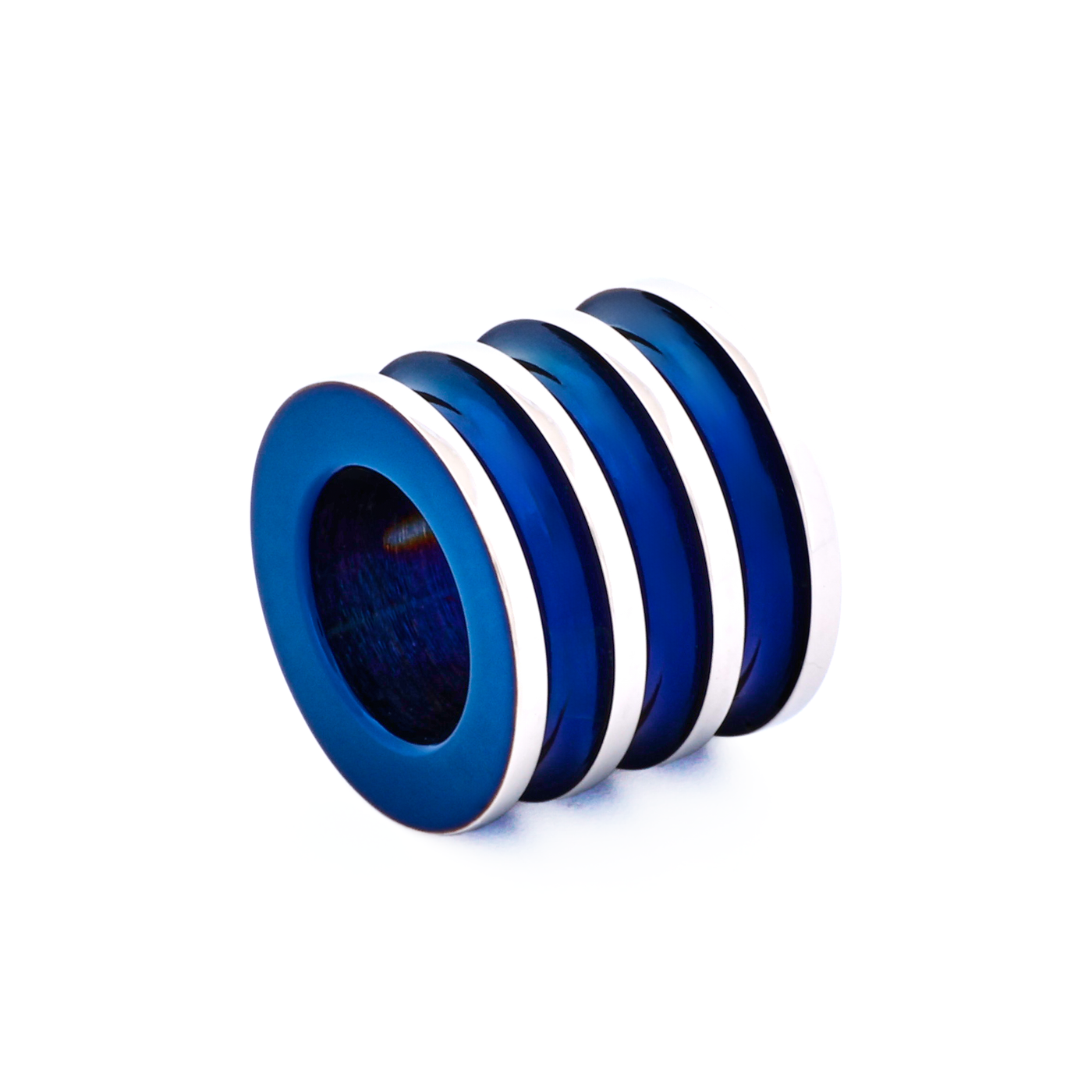 Steel Ion Plated Blue Bead