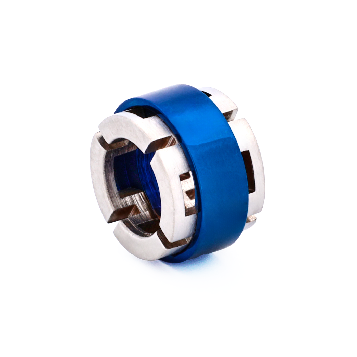 Steel Ion Plated Blue Bead