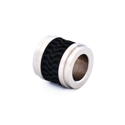 Steel Black Rubber Bead