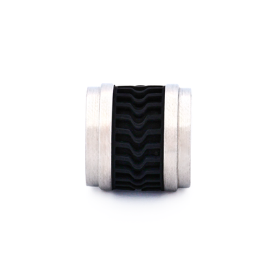 Steel Black Rubber Bead