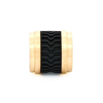 Ion Plated Gold Black Rubber Bead