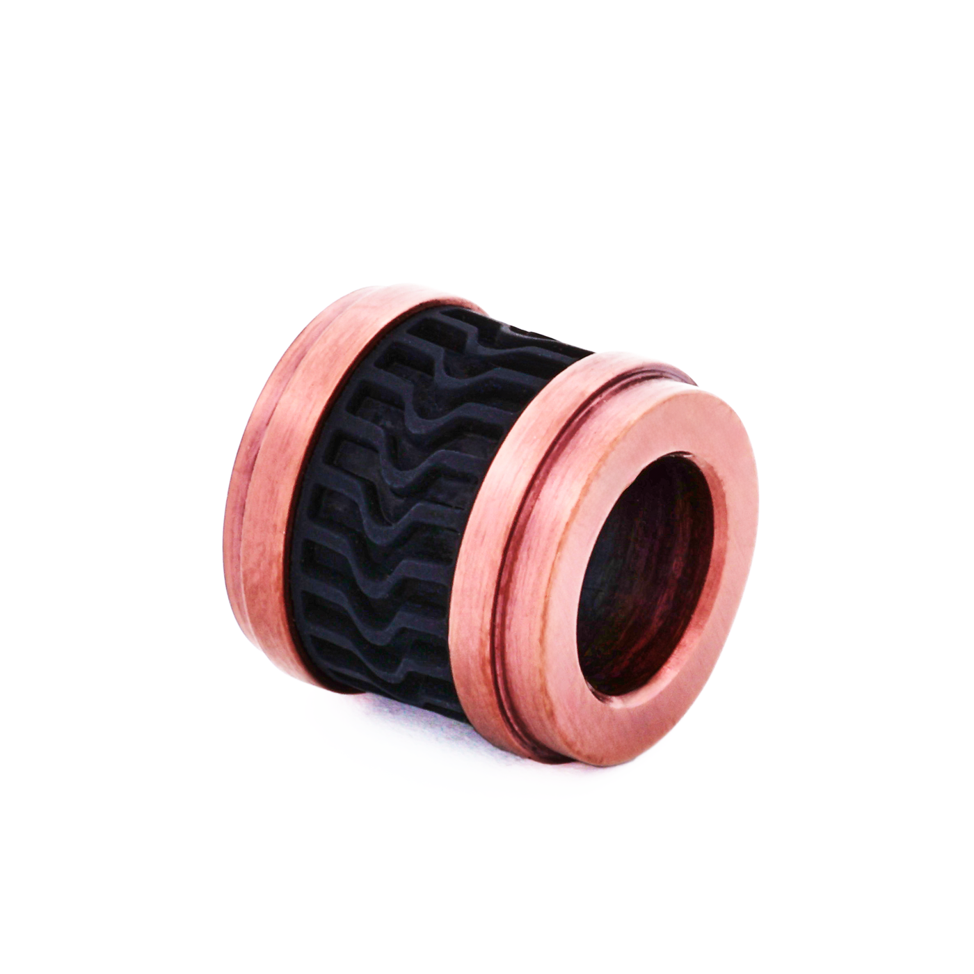 Ion Plated Brown Black Rubber Bead