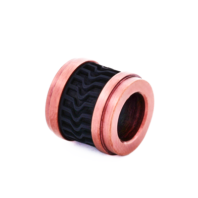Ion Plated Brown Black Rubber Bead