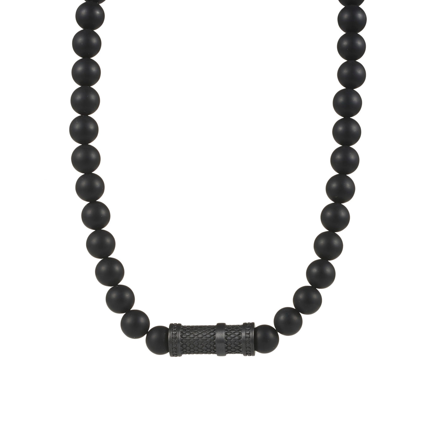 Agate Bead Bracelet & Ion Plated Black Stainless Steel Bracelet