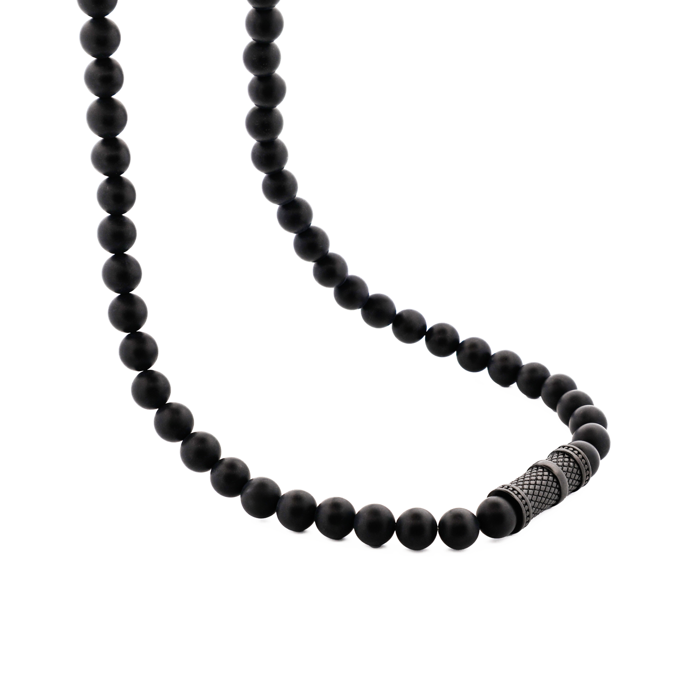 Agate Stone & Ion Plated Black Stainless Steel Pendant