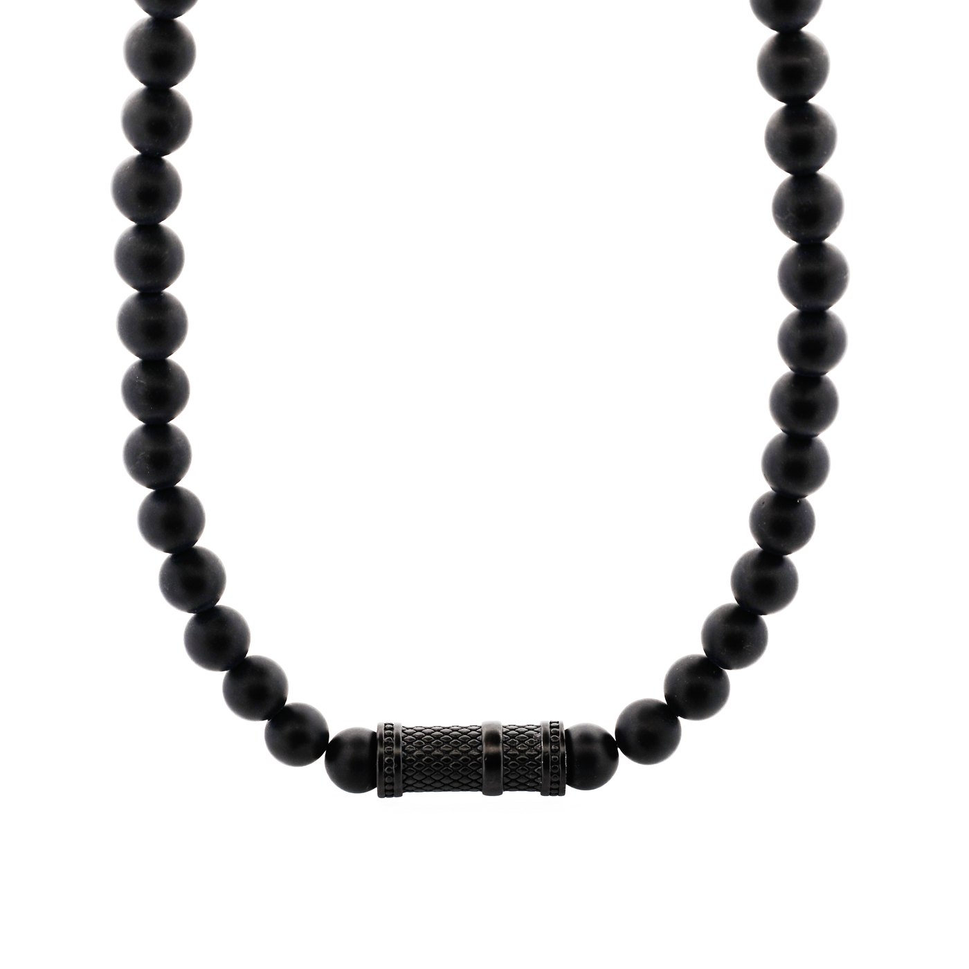 Agate Stone & Ion Plated Black Stainless Steel Pendant