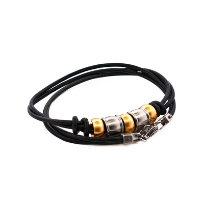 Stainless Steel &Ion Plated Gold Bead Pendant