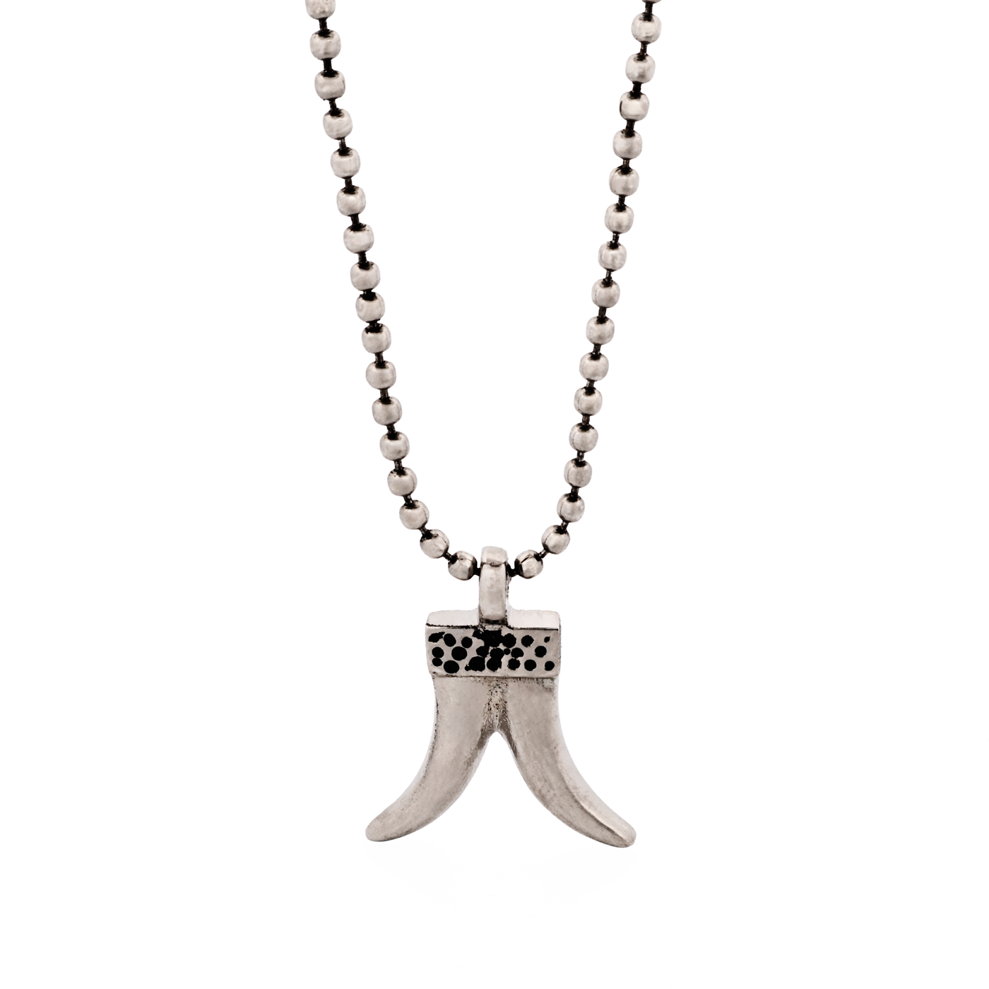 Silver Plated Tusk Pendant & 50cm Ball Chain