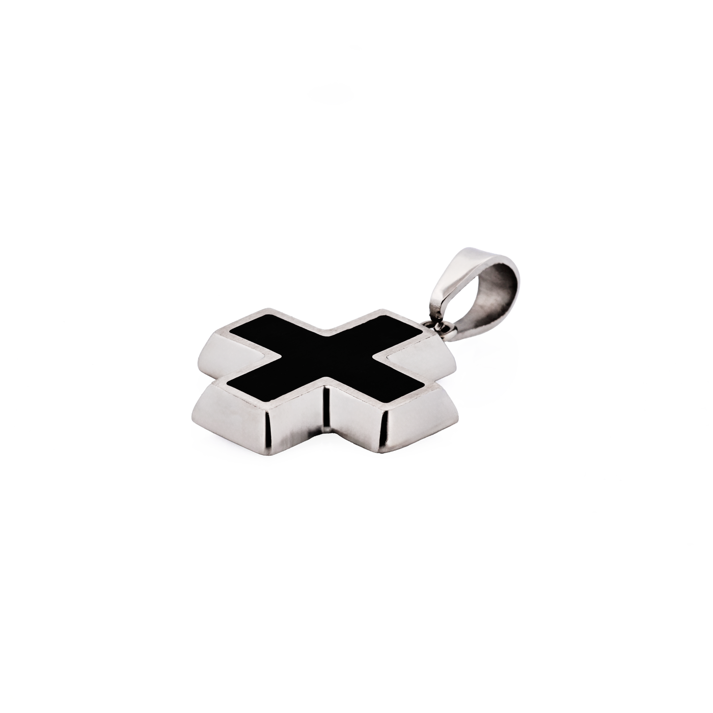 Stainless Steel Black Cross Pendant