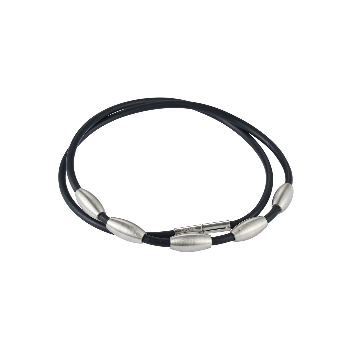 Brushed Stainless Steel & Rubber Neckpiece
