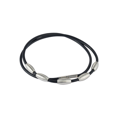 Brushed Stainless Steel & Rubber Neckpiece