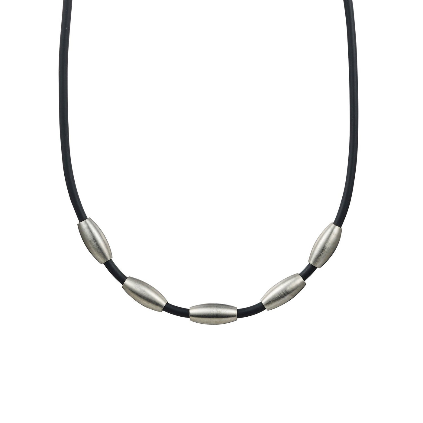 Brushed Stainless Steel & Rubber Neckpiece