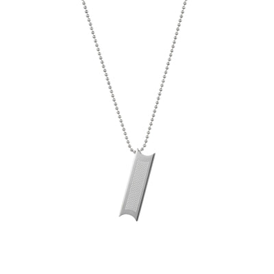 Polished Stainless Steel Pendant with Fibreglass Inlay on 50cm Fine Ball Chain