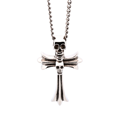 Alloy & Skull Cross Pendant & Chain