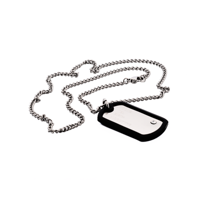 Stainless Steel & Rubber Dog Tag & Chain