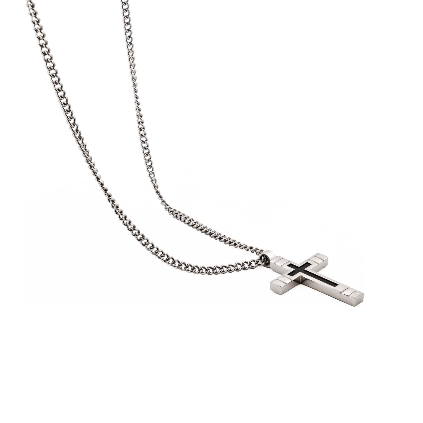 Stainless Steel/IP Black Cross