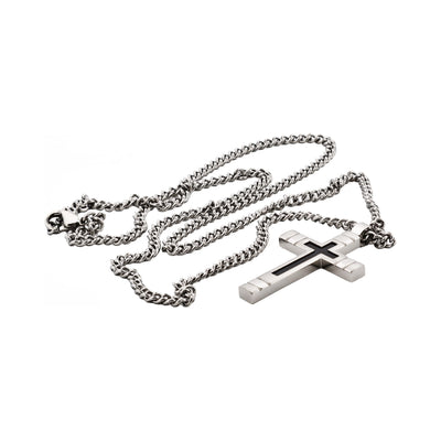 Stainless Steel/IP Black Cross
