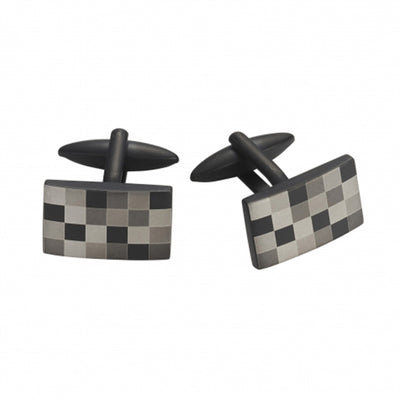 Stainless Steel Ion Plated Gradient Check Cufflinks