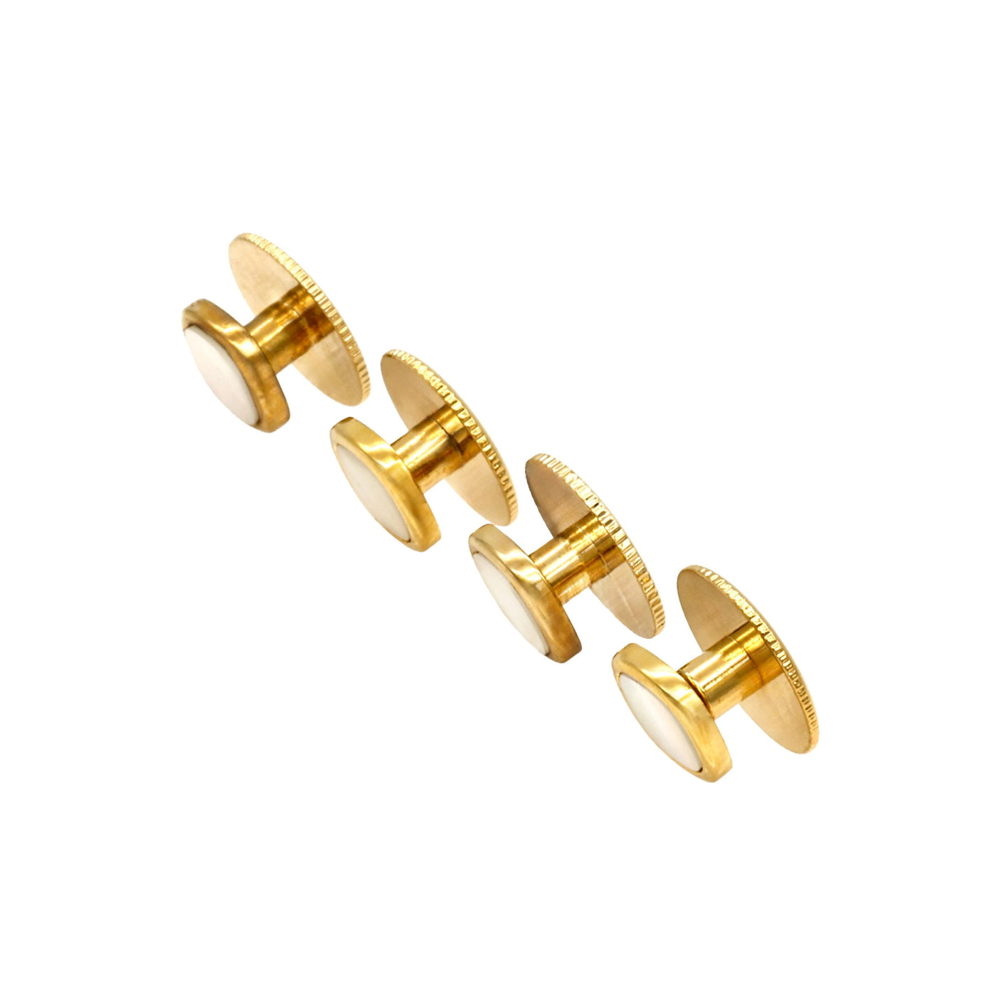 Gold Mother Of Pearl Cushion Screw Shirt Stud