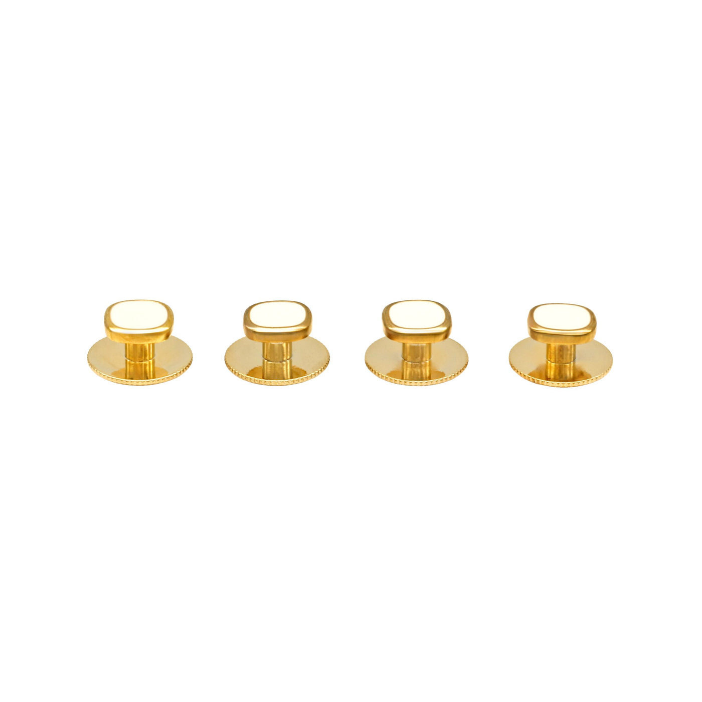 square gold with white  insert & screw back stud (pack of 4)