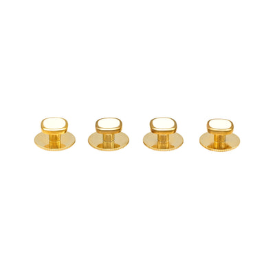 square gold with white  insert & screw back stud (pack of 4)