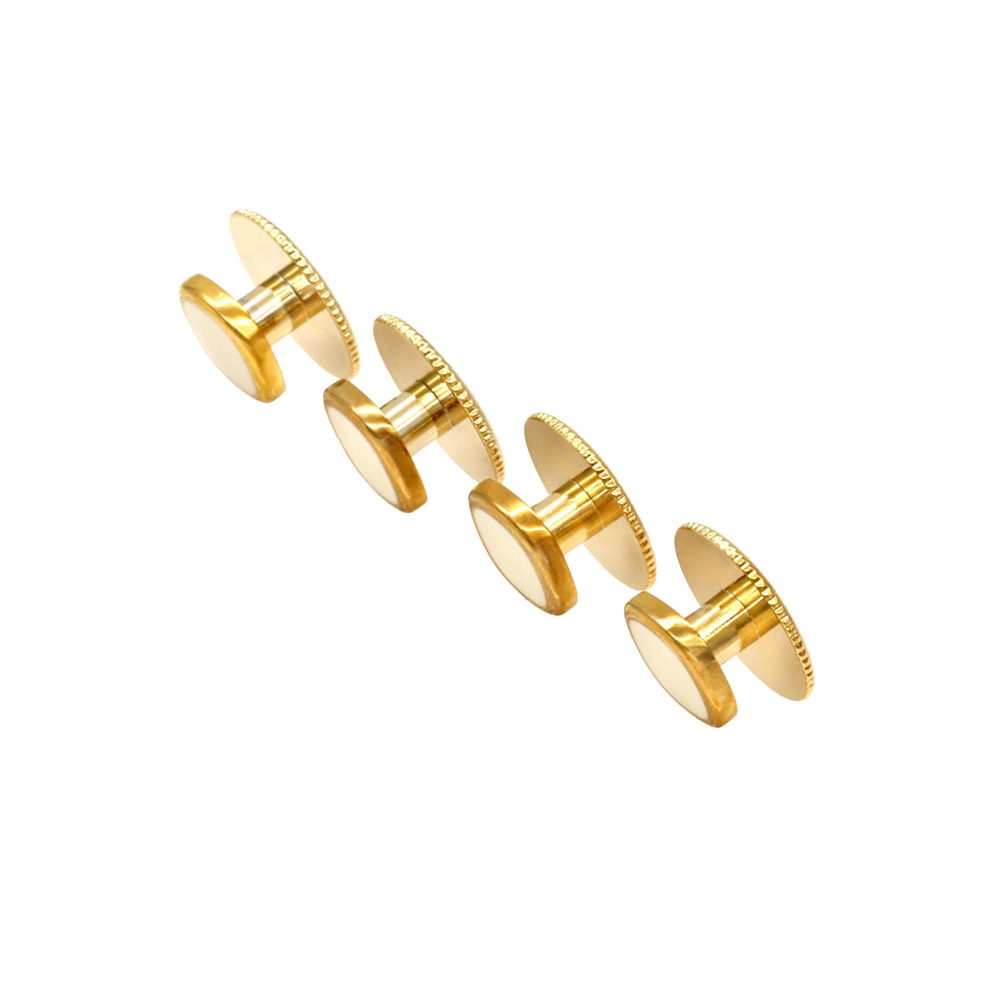 square gold with white  insert & screw back stud (pack of 4)