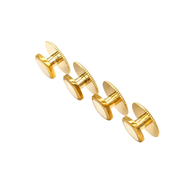 square gold with white  insert & screw back stud (pack of 4)