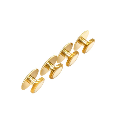 square gold with white  insert & screw back stud (pack of 4)