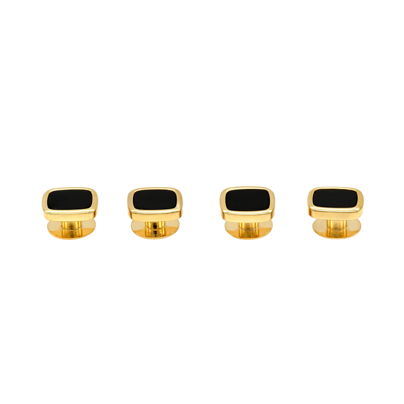 Gold Black Cushion Shirt Stud (set of 4)