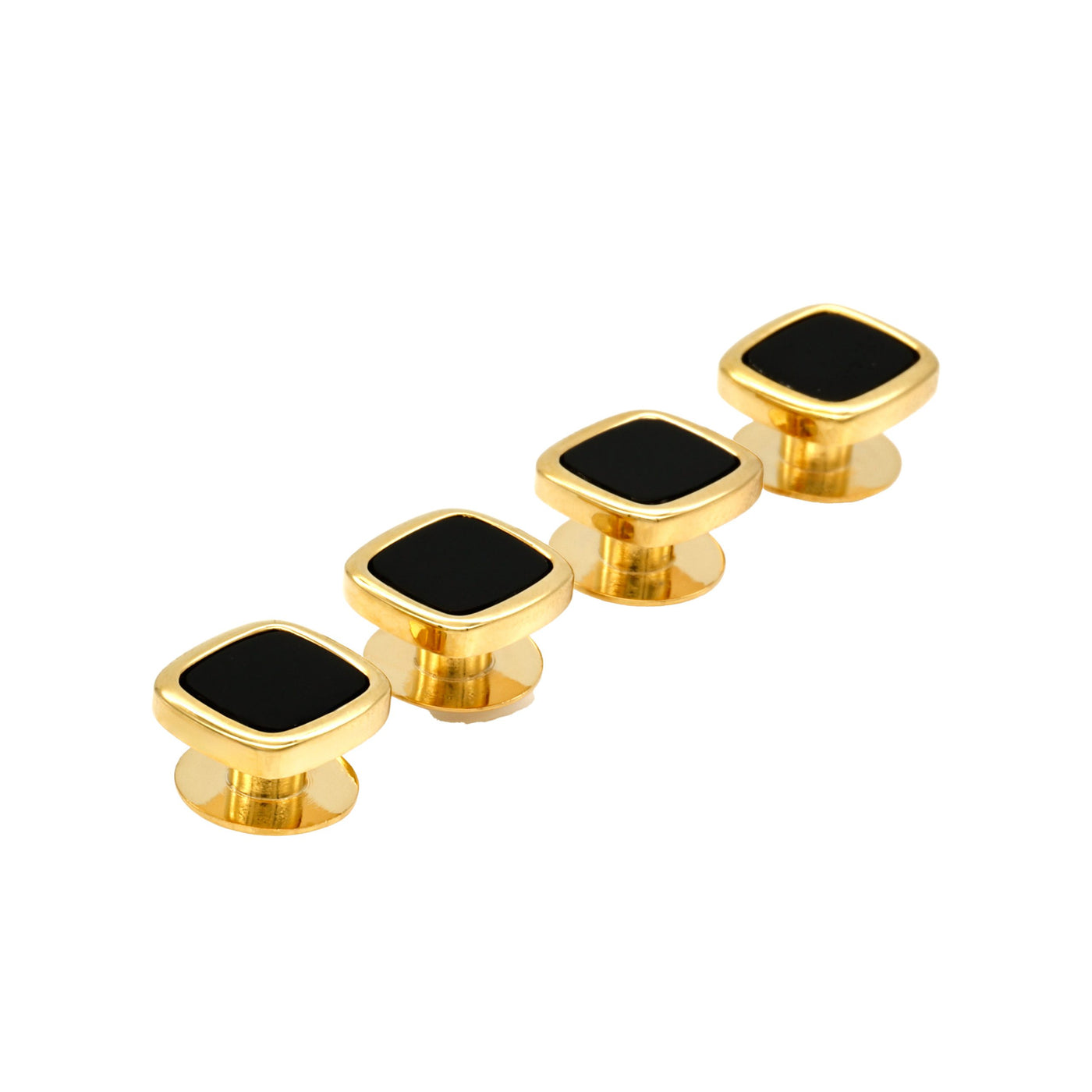 Gold Black Cushion Shirt Stud (set of 4)