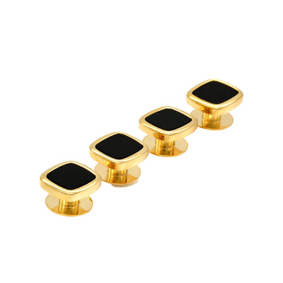 Gold Black Cushion Shirt Stud (set of 4)