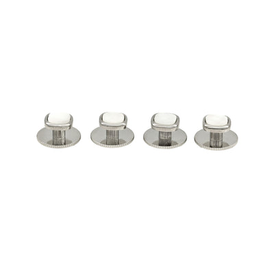 Rhod Mother Of Pearl Cushion Screw Shirt Stud (set of 4)
