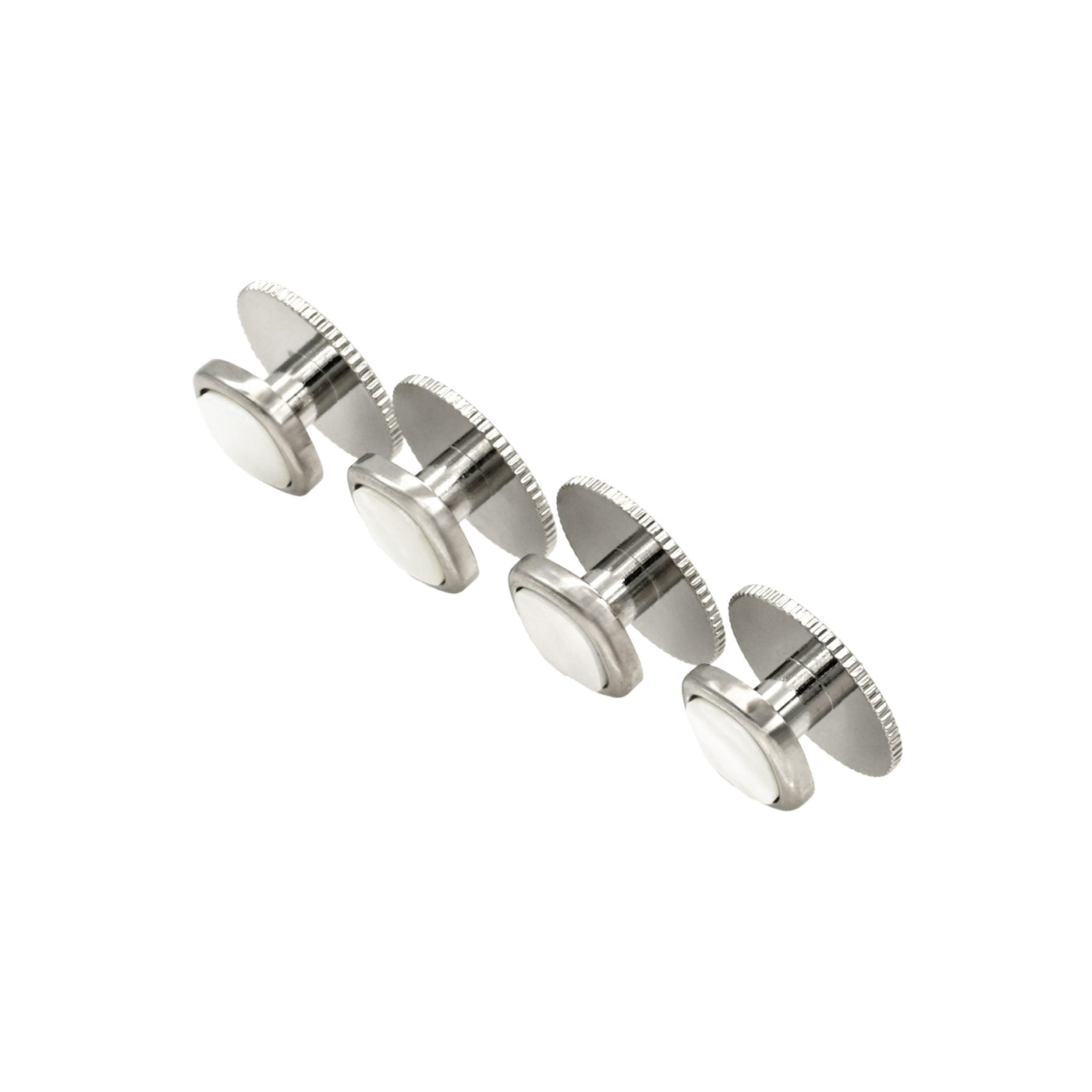 Rhod Mother Of Pearl Cushion Screw Shirt Stud (set of 4)